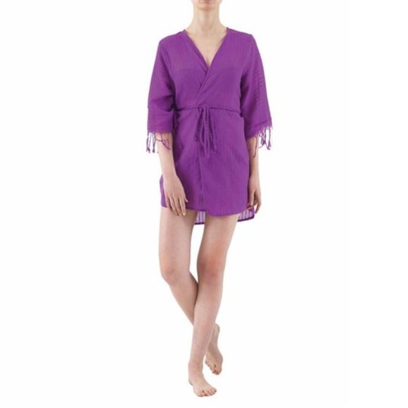 Marmaris Purple Beach Dress - 100% Turkish Cotton - Picture 1 of 2